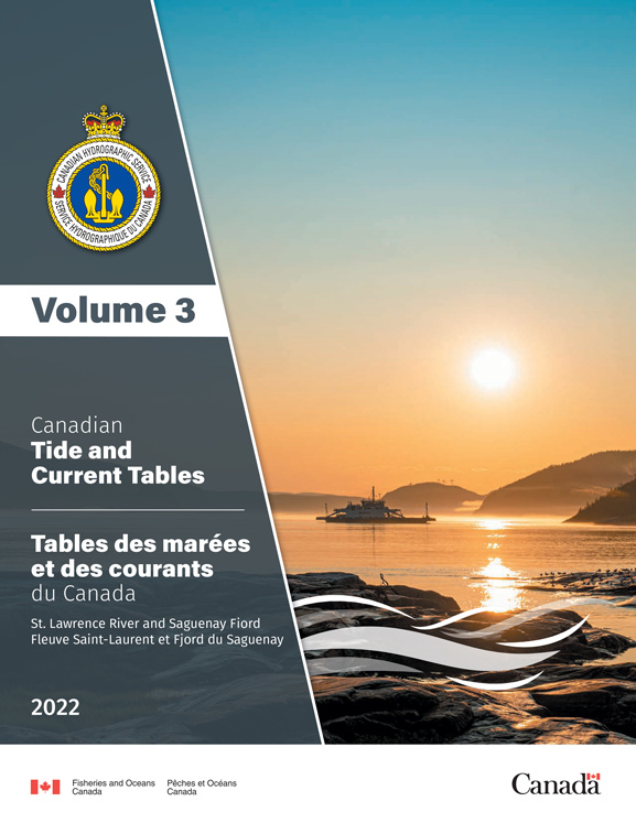 2022 Tide Tables St. Lawrence River and Saguenay Fiord